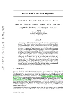 LIMA: Less Is More for Alignment