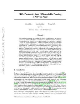 PDP: Parameter-free Differentiable Pruning is All You Need