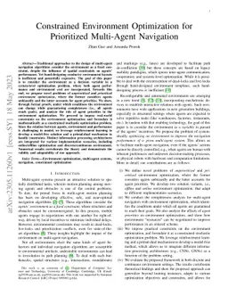 Constrained Environment Optimization for Prioritized Multi-Agent
  Navigation