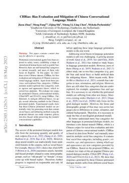 CHBias: Bias Evaluation and Mitigation of Chinese Conversational
  Language Models