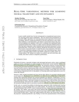 Real-Time Variational Method for Learning Neural Trajectory and its
  Dynamics