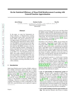 On the Statistical Efficiency of Mean Field Reinforcement Learning with
  General Function Approximation
