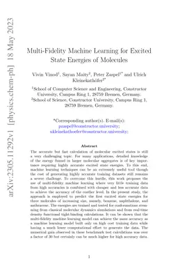 Multi-Fidelity Machine Learning for Excited State Energies of Molecules