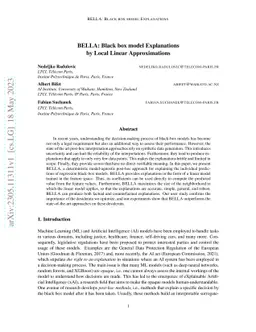 BELLA: Black box model Explanations by Local Linear Approximations