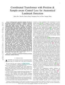 Coordinated Transformer with Position \& Sample-aware Central Loss for
  Anatomical Landmark Detection