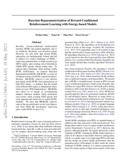 Bayesian Reparameterization of Reward-Conditioned Reinforcement Learning
  with Energy-based Models