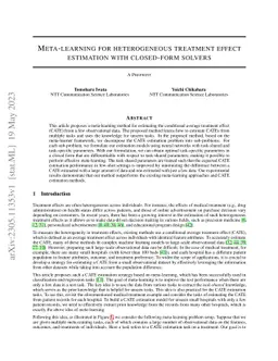 Meta-learning for heterogeneous treatment effect estimation with
  closed-form solvers