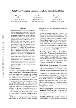 AutoTrial: Prompting Language Models for Clinical Trial Design