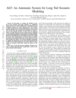 ALT: An Automatic System for Long Tail Scenario Modeling