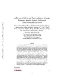 A Survey of Safety and Trustworthiness of Large Language Models through
  the Lens of Verification and Validation