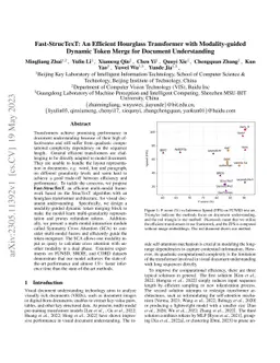 Fast-StrucTexT: An Efficient Hourglass Transformer with Modality-guided
  Dynamic Token Merge for Document Understanding