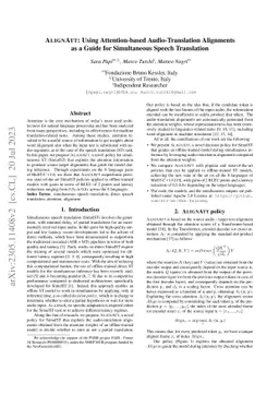 AlignAtt: Using Attention-based Audio-Translation Alignments as a Guide
  for Simultaneous Speech Translation