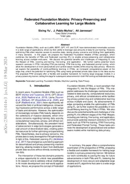 Federated Foundation Models: Privacy-Preserving and Collaborative
  Learning for Large Models