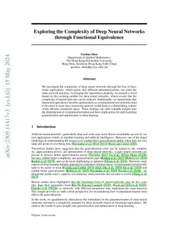 Exploring the Complexity of Deep Neural Networks through Functional
  Equivalence