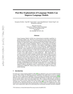 Post Hoc Explanations of Language Models Can Improve Language Models