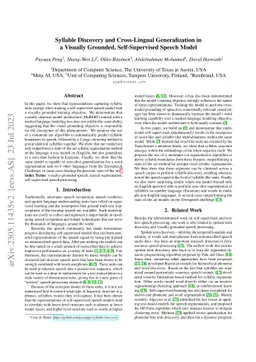 Syllable Discovery and Cross-Lingual Generalization in a Visually
  Grounded, Self-Supervised Speech Model