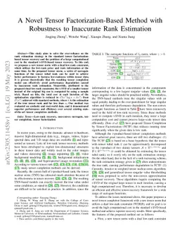 A Novel Tensor Factorization-Based Method with Robustness to Inaccurate
  Rank Estimation