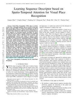 Learning Sequence Descriptor based on Spatio-Temporal Attention for
  Visual Place Recognition