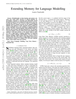 Extending Memory for Language Modelling