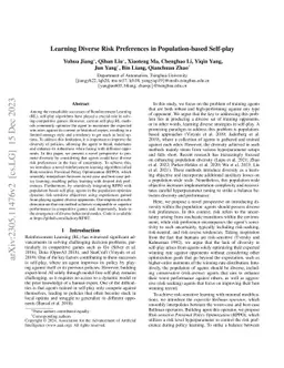 Learning Diverse Risk Preferences in Population-based Self-play