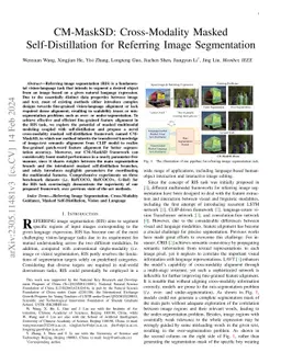 CM-MaskSD: Cross-Modality Masked Self-Distillation for Referring Image
  Segmentation