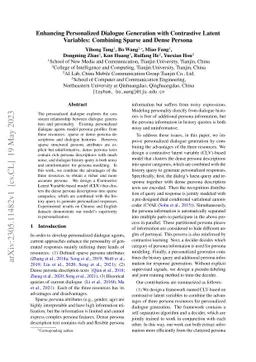 Enhancing Personalized Dialogue Generation with Contrastive Latent
  Variables: Combining Sparse and Dense Persona