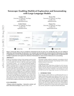 Sensecape: Enabling Multilevel Exploration and Sensemaking with Large
  Language Models