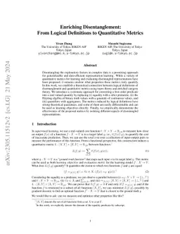 Enriching Disentanglement: From Logical Definitions to Quantitative
  Metrics