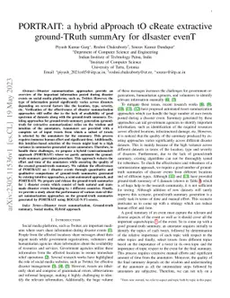 PORTRAIT: a hybrid aPproach tO cReate extractive ground-TRuth summAry
  for dIsaster evenT