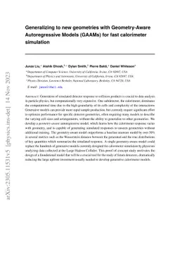 Generalizing to new geometries with Geometry-Aware Autoregressive Models
  (GAAMs) for fast calorimeter simulation