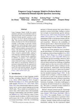 Empower Large Language Model to Perform Better on Industrial
  Domain-Specific Question Answering