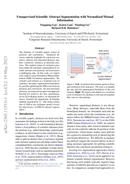 Unsupervised Scientific Abstract Segmentation with Normalized Mutual
  Information