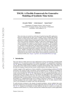 TSGM: A Flexible Framework for Generative Modeling of Synthetic Time
  Series