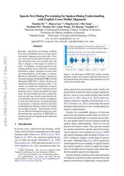 Speech-Text Dialog Pre-training for Spoken Dialog Understanding with
  Explicit Cross-Modal Alignment