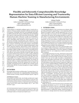 Flexible and Inherently Comprehensible Knowledge Representation for
  Data-Efficient Learning and Trustworthy Human-Machine Teaming in
  Manufacturing Environments