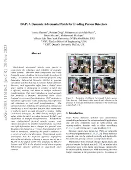 DAP: A Dynamic Adversarial Patch for Evading Person Detectors