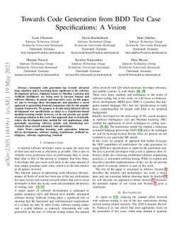Towards Code Generation from BDD Test Case Specifications: A Vision