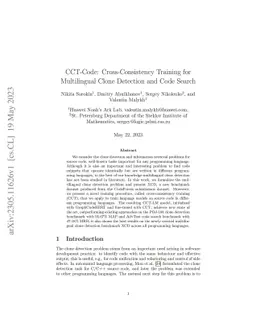 CCT-Code: Cross-Consistency Training for Multilingual Clone Detection
  and Code Search