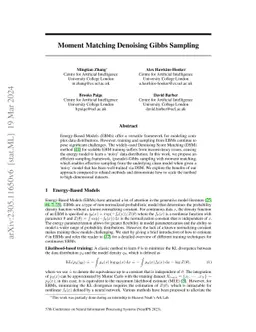 Moment Matching Denoising Gibbs Sampling