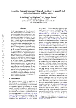 Separating form and meaning: Using self-consistency to quantify task
  understanding across multiple senses