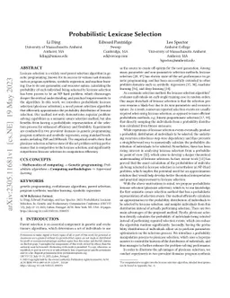 Probabilistic Lexicase Selection