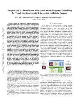 Surgical-VQLA: Transformer with Gated Vision-Language Embedding for
  Visual Question Localized-Answering in Robotic Surgery