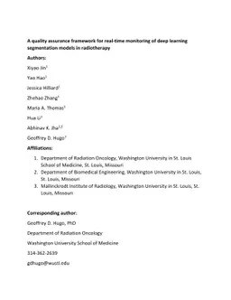 A quality assurance framework for real-time monitoring of deep learning
  segmentation models in radiotherapy