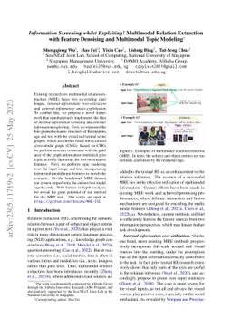 Information Screening whilst Exploiting! Multimodal Relation Extraction
  with Feature Denoising and Multimodal Topic Modeling