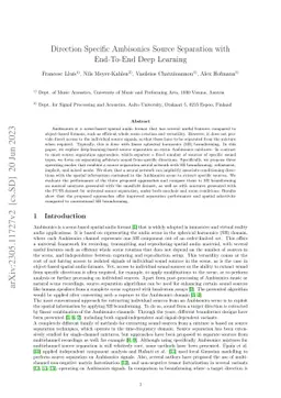 Direction Specific Ambisonics Source Separation with End-To-End Deep
  Learning