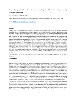 Persian Typographical Error Type Detection Using Deep Neural Networks on
  Algorithmically-Generated Misspellings