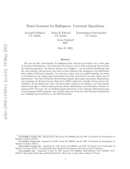 Tester-Learners for Halfspaces: Universal Algorithms