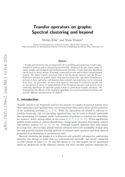 Transfer operators on graphs: Spectral clustering and beyond