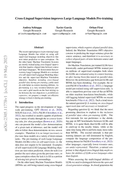 Cross-Lingual Supervision improves Large Language Models Pre-training