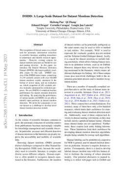 DMDD: A Large-Scale Dataset for Dataset Mentions Detection